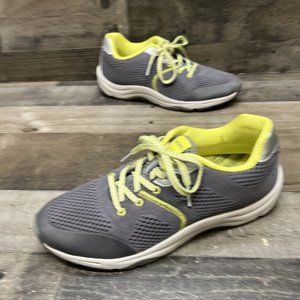 Vionic Emerald Womens Gray/Yellow Mesh Comfort Walking Shoes Size 9 GREAT!